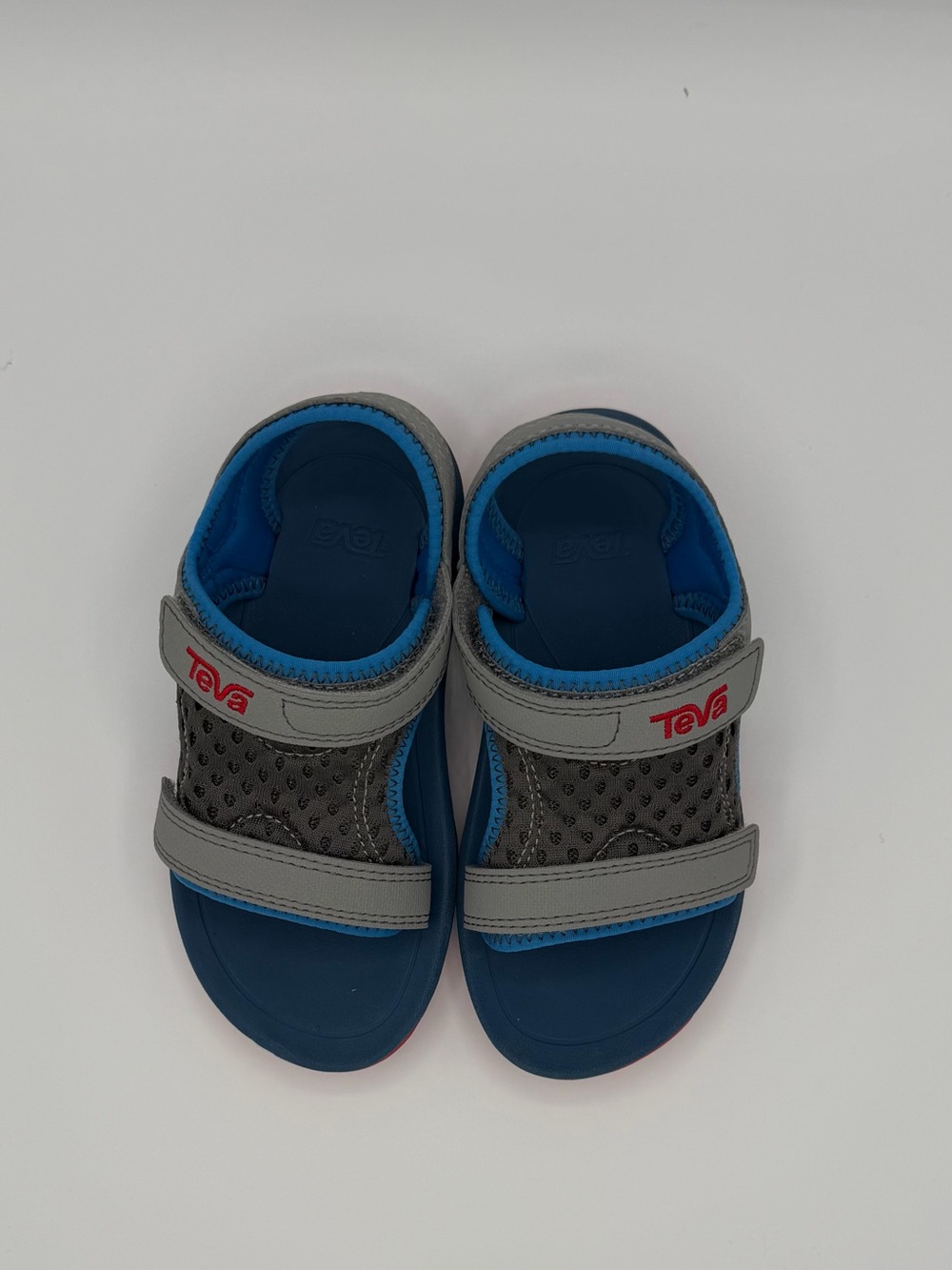 Teva Kids Blue and Gray Open-Toe Hook-and-Loop Sandals 10